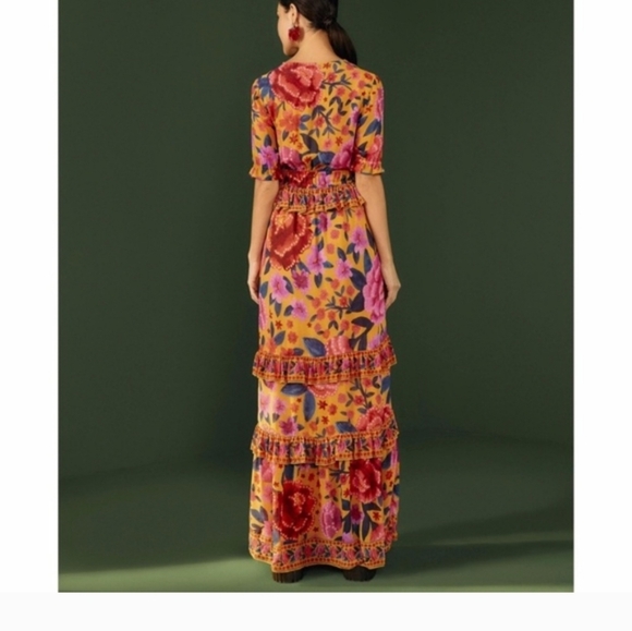 FARM RIO S Floral V-Neck Maxi Dress - Multicolor - Picture 4 of 9